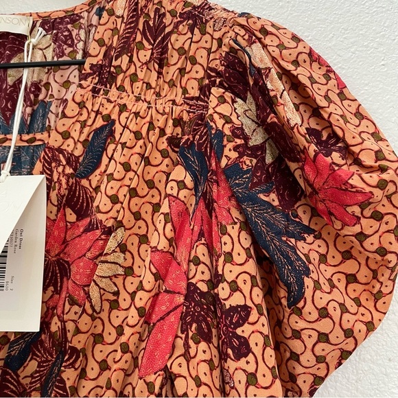 NEW ULLA JOHNSON Oni Dress Garden Rose Tiered Ruffle Floral 100% Silk Size 2 - Picture 6 of 16